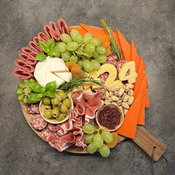 verjaardag borrelplank met kaascijfers